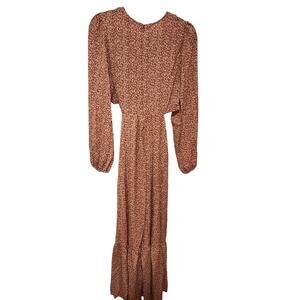 Maverick Elegant Floral Long Sleeve Dress Size L NWT